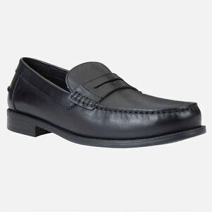 GEOX Respira Black Leather Classic Penny Loafers